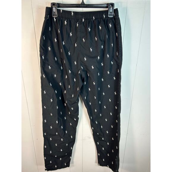 Ralph Lauren Black & White Polo Signature Pony Pajama Pant Size M - Picture 2 of 5